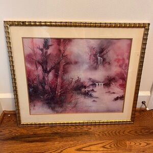 Lena Liu Signed and Numbered Collectable Pink Forest Framed Art Print